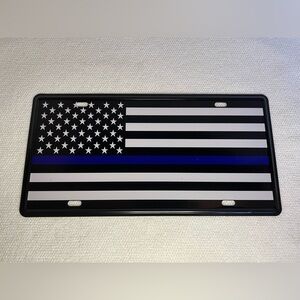 Thin Blue Line Decorative Car Plate. NWOT Support Those Who Protect